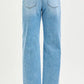 RISEN light-wash straight-leg denim jeans with frayed hems