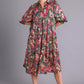 Umgee Full Size Paisley Print Satin Tiered Midi Dress Plus Size TEALGREEN Mid Dresses