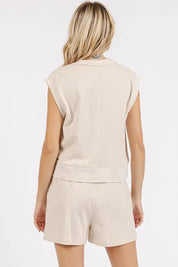 Mittoshop French Terry Crew Neck Top and Shorts Set | Outfit Sets Daverri Fashions