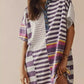 Striped Oversized Half Button Shirt Dress - DAVERRI FASHIONS