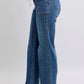 Judy Blue high-waist drawstring straight jeans with front pockets