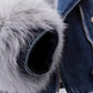 Full Size Faux Fur Collar Denim Jacket Plus Size - DAVERRI FASHIONS