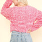 VERY J Shaggy Yarn Knit Zip Up Jacket Tops