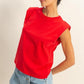 HYFVE Round Neck Shoulder Pad Sleeveless Top Tops