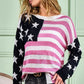 BiBi American Flag Low Gauge Knit Top - DAVERRI FASHIONS