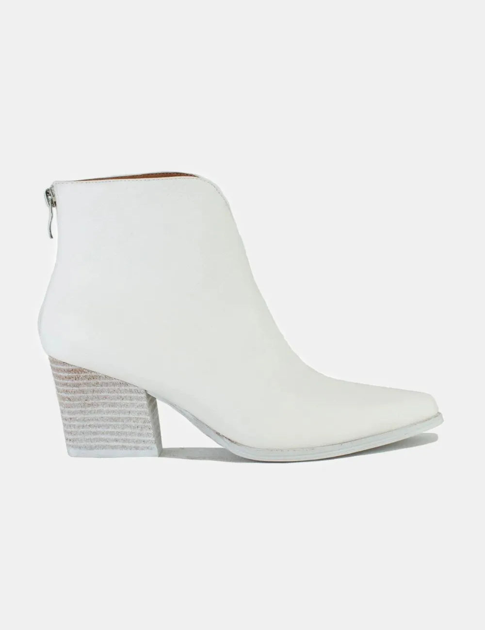 Beast Fashion PU Leather Block Heel Boots with Back Zippers | Boots Daverri Fashions