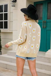 Angel Wings Daisy Pattern Button Front Cardigan | Cardigans Daverri Fashions