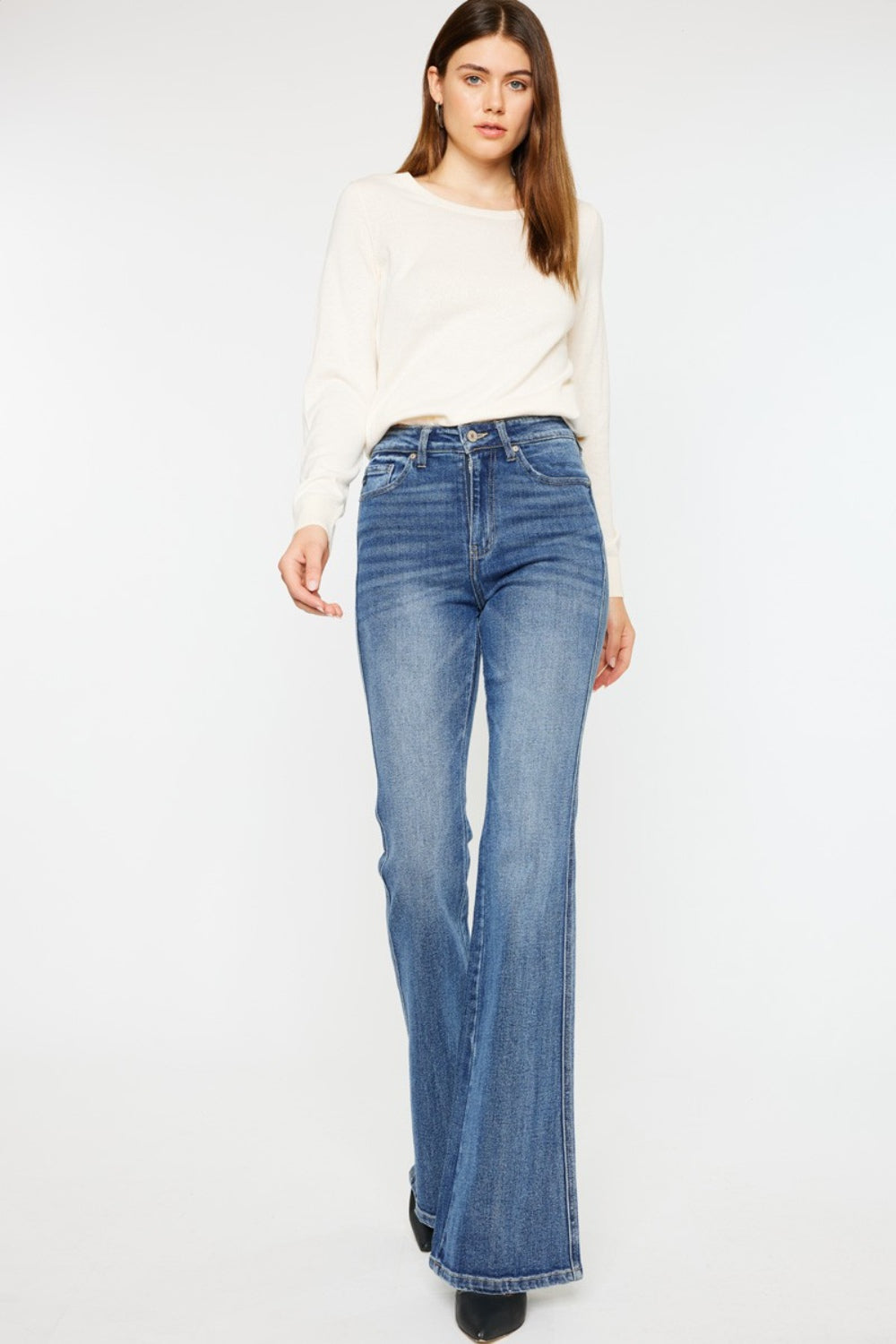 Kancan Cat's Whiskers High Waist Flare Jeans Jeans