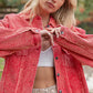 POL Button Down Corduroy Trucker Jacket Red Jackets