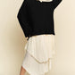 Davi & Dani High-Low Round Neck Drop Shoulder Sweater Sweaters