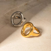 Modern Hollow Oval Ring | Rings Daverri Fashions