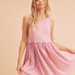 Aemi + Co Round Neck Mini Tank Dress Pink Tank Dresses