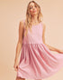 Aemi + Co Round Neck Mini Tank Dress Pink Tank Dresses