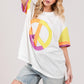 SAGE + FIG Color Block Peace Applique T-Shirt - DAVERRI FASHIONS