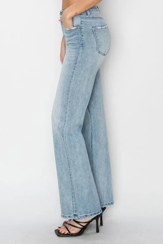 RISEN High Rise Straight Jeans | Daverri Fashions