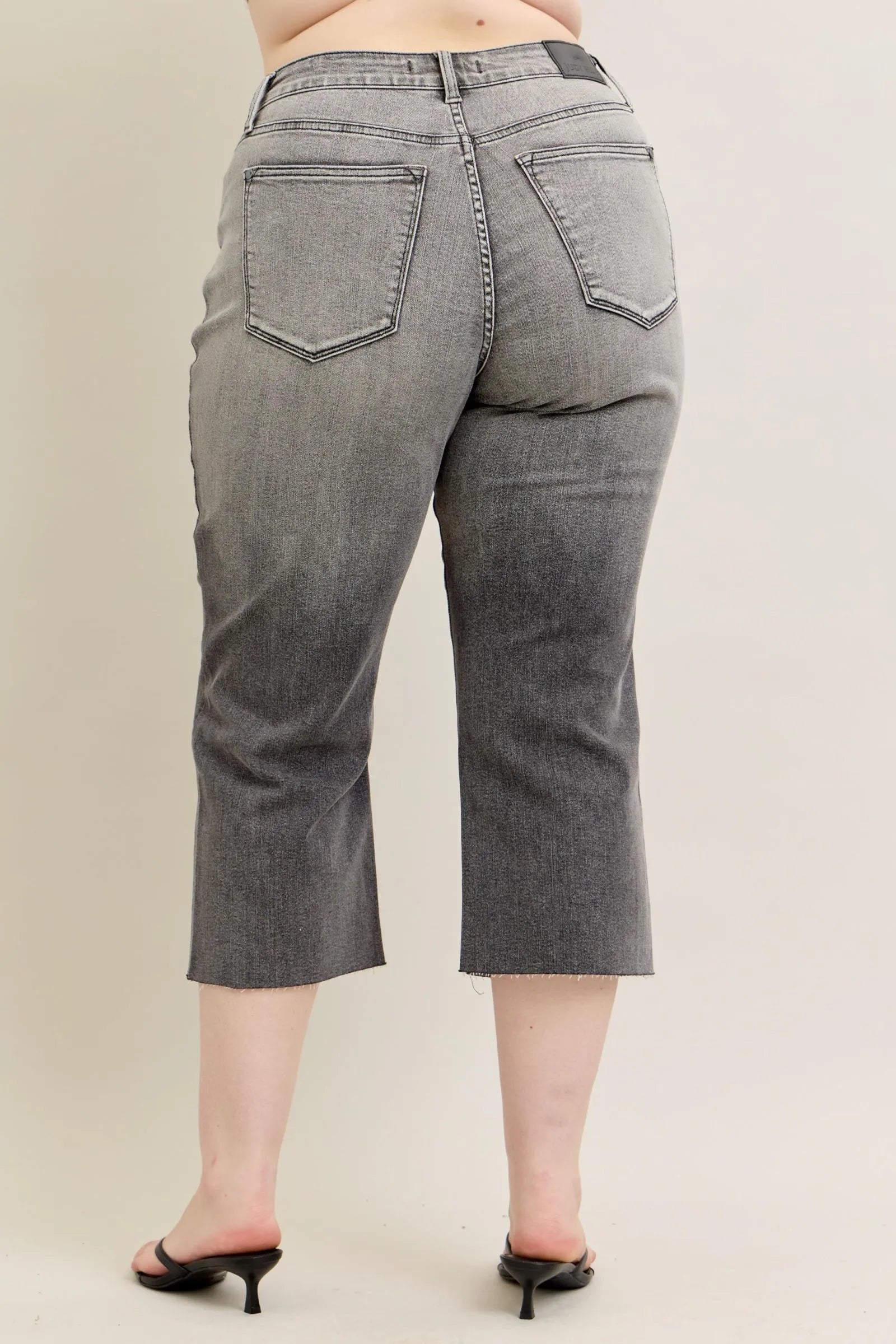 Judy Blue Full Size Wide Leg Capris Jeans Plus Size | Capris Jeans Daverri Fashions