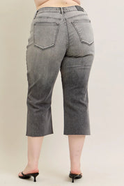 Judy Blue Full Size Wide Leg Capris Jeans Plus Size | Capris Jeans Daverri Fashions