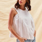 SO ME Game Day Color Denim Ruched Sleeveless Top