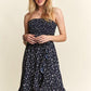 ADORA Smocked Floral Tube Dress with Pockets Knee Length Dresses