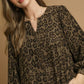 Umgee Leopard Print Long Sleeve Swing Dress - DAVERRI FASHIONS