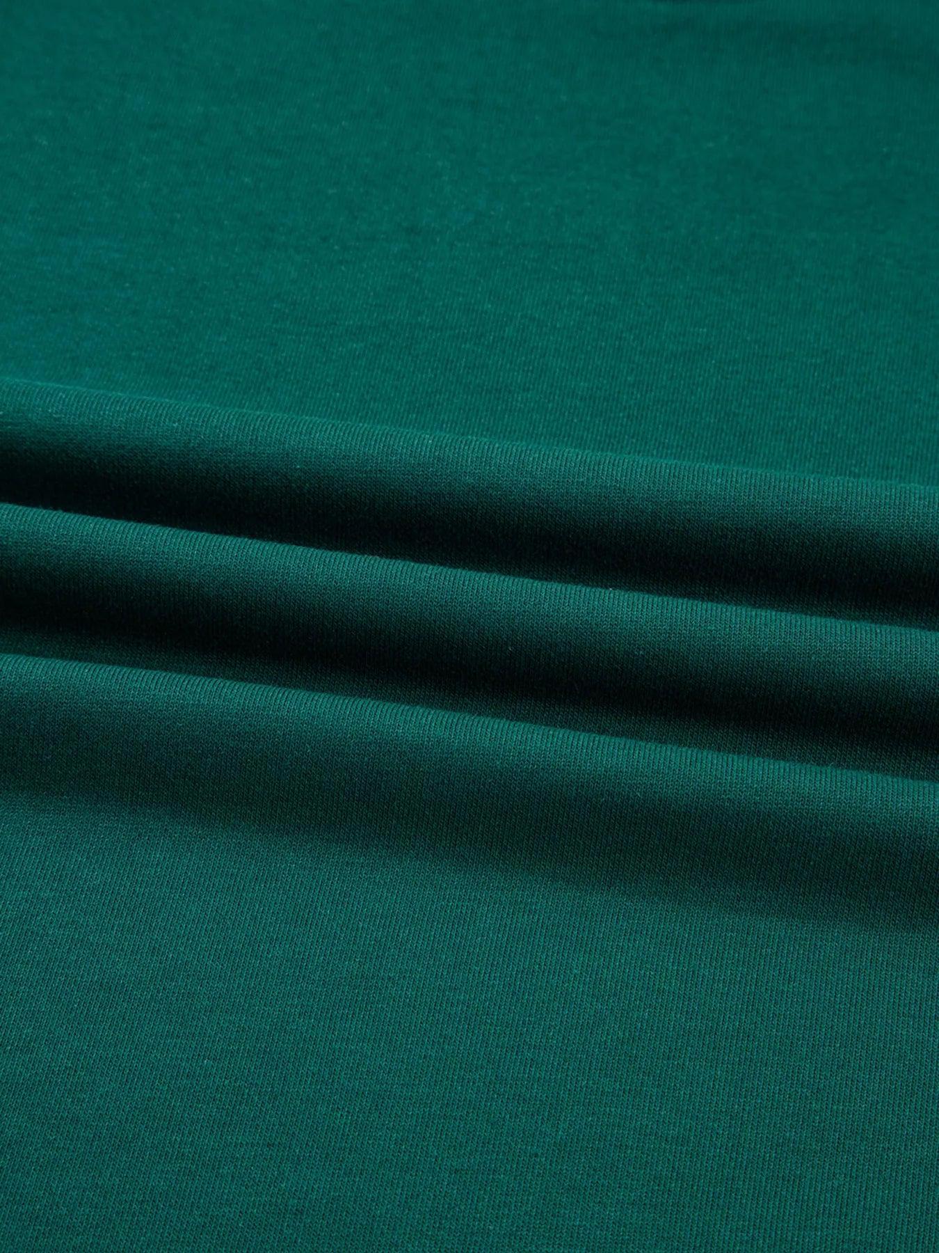 Daverri Fashions Round Neck Top and Stripe Detail Drawstring Pants Set - DAVERRI FASHIONS