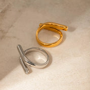 Stainless Steel Bypass Ring | Rings Daverri Fashions