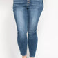 Judy Blue Full Size High Rise Button Fly Skinny Jeans Plus Size - DAVERRI FASHIONS