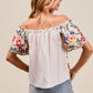 SO ME Floral Embroidered Two Way Off The Shoulder Blouse Blouses
