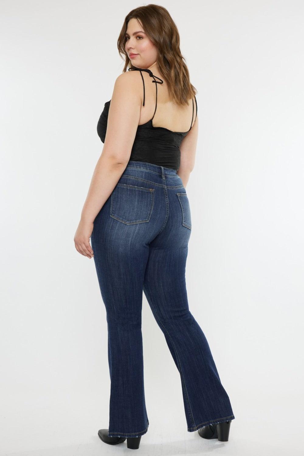 Kancan Full Size Mid Rise Slim Flare Jeans | Jeans Daverri Fashions