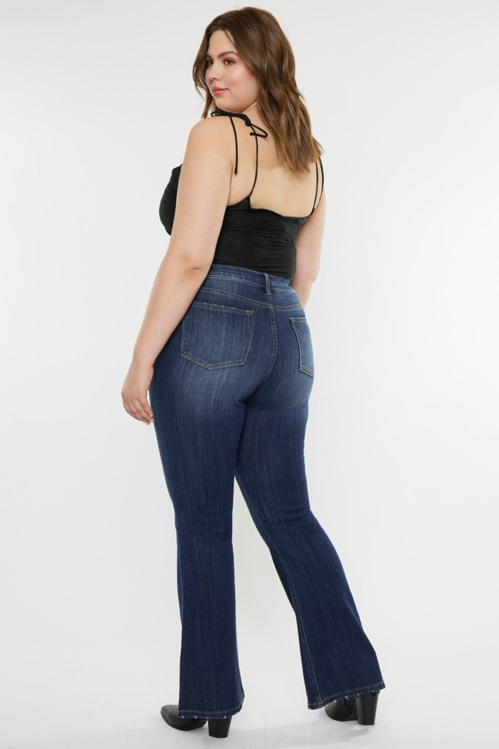 Kancan Full Size Mid Rise Slim Flare Jeans Jeans