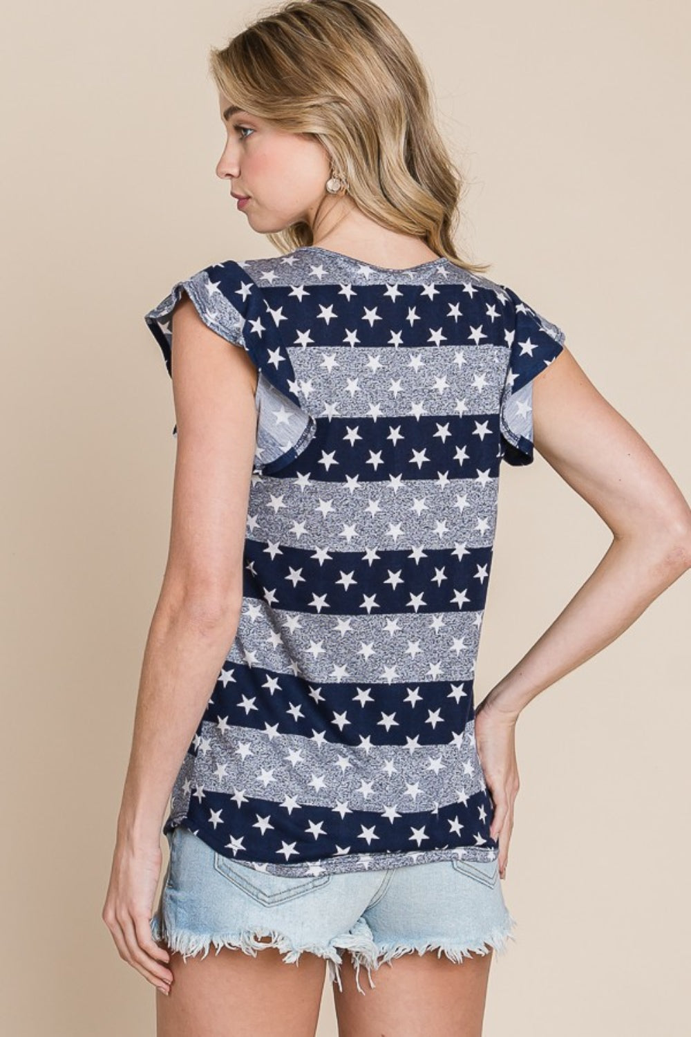 BOMBOM Striped Round Neck Cap Sleeve T-Shirt | T-Shirts Daverri Fashions