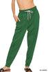 Zenana Drawstring Scuba Sweatpants with Pockets Dk Green - DAVERRI FASHIONS