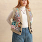 Plus Size Printed Sherpa Vest Coat - DAVERRI FASHIONS