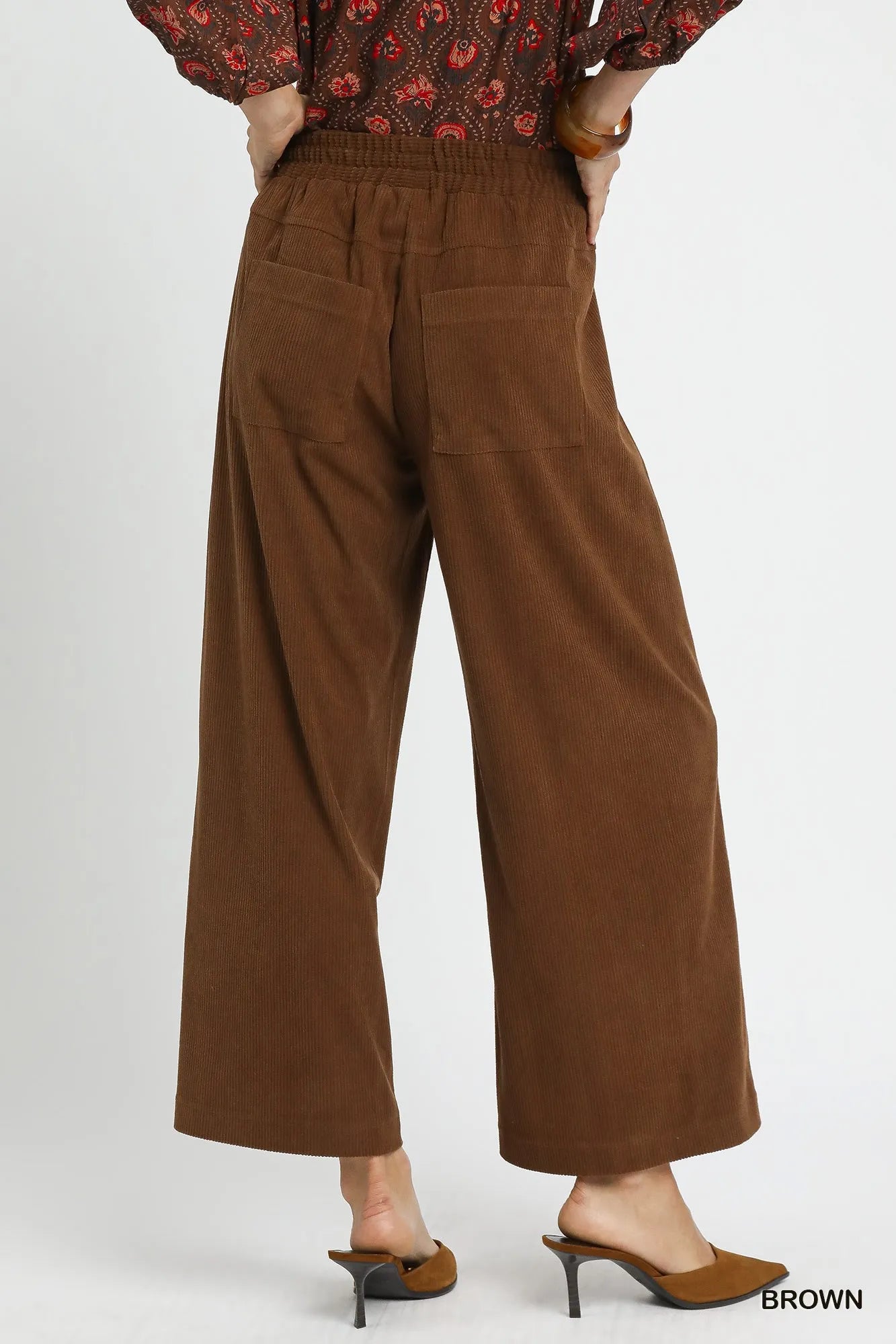 Umgee Wide-Leg Corduroy Pants Pants