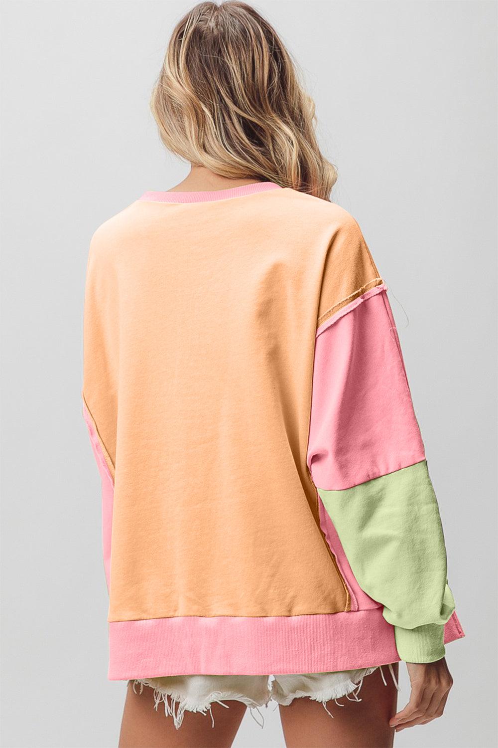 BiBi Washed Color Block Sweatshirt Sweatshirts