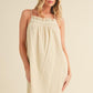 Aemi + Co Embroidered Trim Gauze Square Neck Mini Cami Dress Cami Dresses