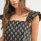 MABLE Floral Print Ruffle Top and Pants Set