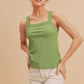 Aemi + Co Square Neck Wide Strap Tank - DAVERRI FASHIONS