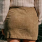 Corduroy Buttoned Front Mini Skirt - DAVERRI FASHIONS