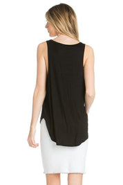 high low v-neck open side tank top