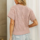 BiBi Cable Knit Dusty Rose Sweater with Distressed Jeans