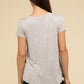 Flowy Round Hem Rayon Short Sleeve Top T-Shirts