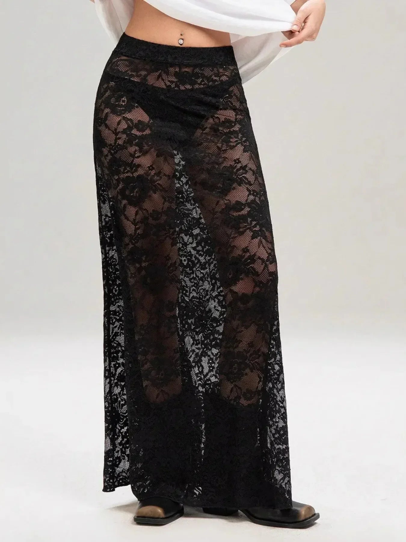 Lace Maxi Skirt - DAVERRI FASHIONS