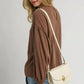 Umgee Linen Long Sleeve Top with Drawstring - DAVERRI FASHIONS