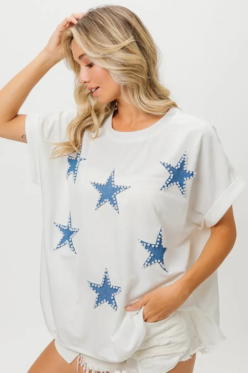 BiBi Fourth Of July Terry T-Shirt - DAVERRI FASHIONS