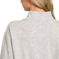 Zenana Fleece Half Zip Sweatshirt Grey - DAVERRI FASHIONS