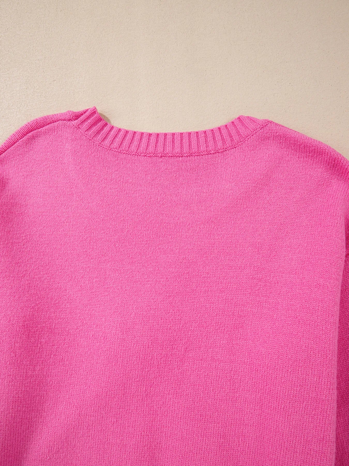 Ribbed Hem Long Sleeve Sweater | Sweaters Daverri Fashions