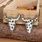 Alloy Animal Print Cow Head Earrings - DAVERRI FASHIONS