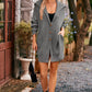 Collared Neck Button-Up Cardigan with Pockets - DAVERRI FASHIONS