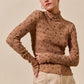 SO ME Floral Print Textured Long Sleeve Knit Top - DAVERRI FASHIONS
